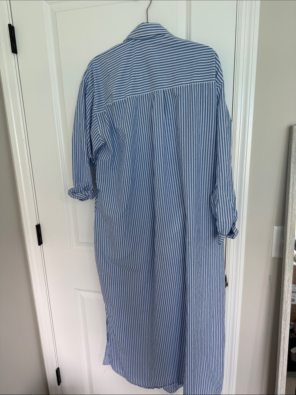 Universal Thread Blue & White Striped Shirt Dress - Picture 4 of 4